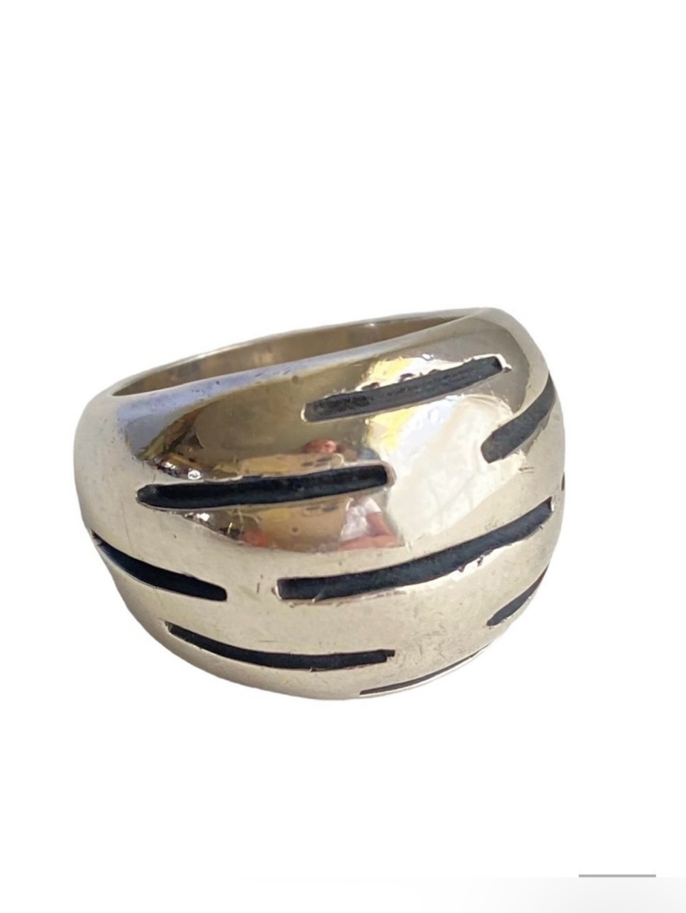 Vintage Taxco Ring Sterling Silver Dome Wide Band Heavy 925 Modernist 6‎ 6.5